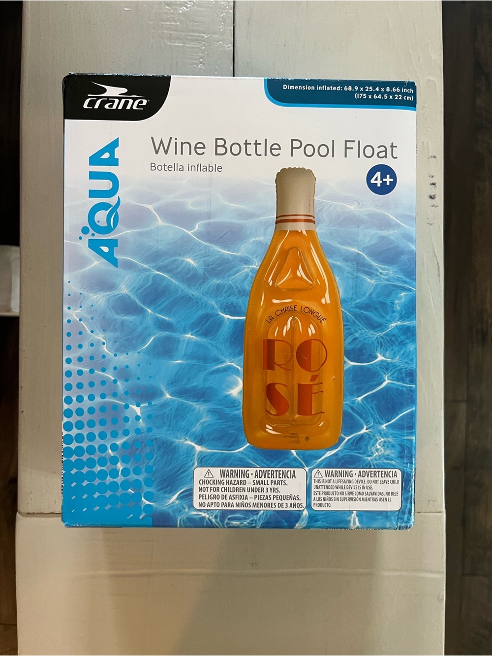 Crane AQUA Wine Bottle Pool Float - Orange "Rosé"